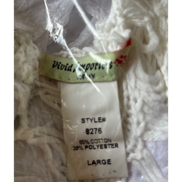 Vivid Importers of NY Women’s White Sleeveless Boho Crochet Swimsuit Coverup - Picture 5 of 7